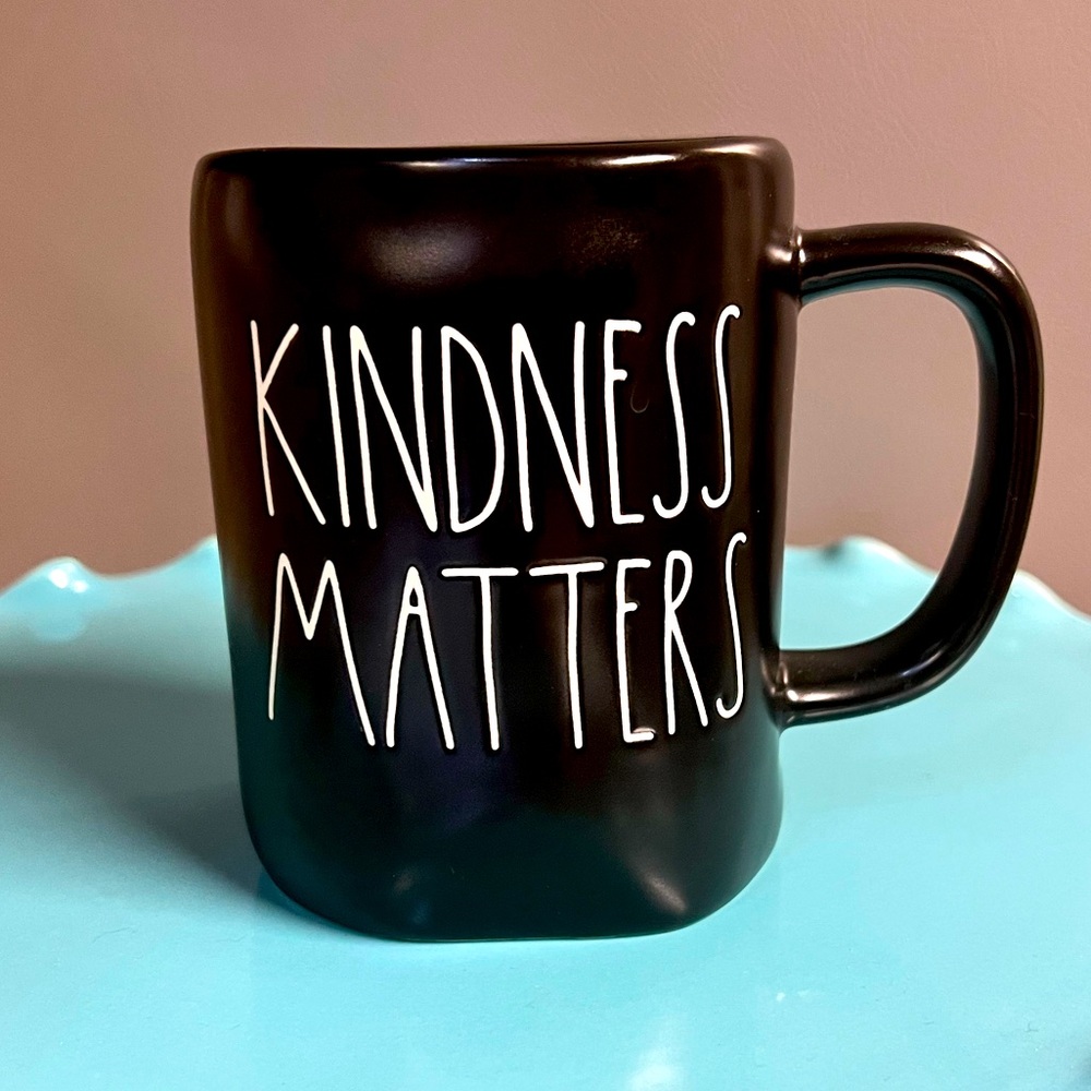NWOT Rae Dunn “Kindness Matters” Mug Matte Black